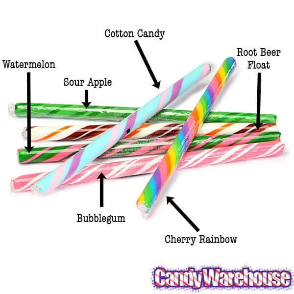 6Flavor Assortment Hard Candy Sticks 100Piece Box Candy Warehouse