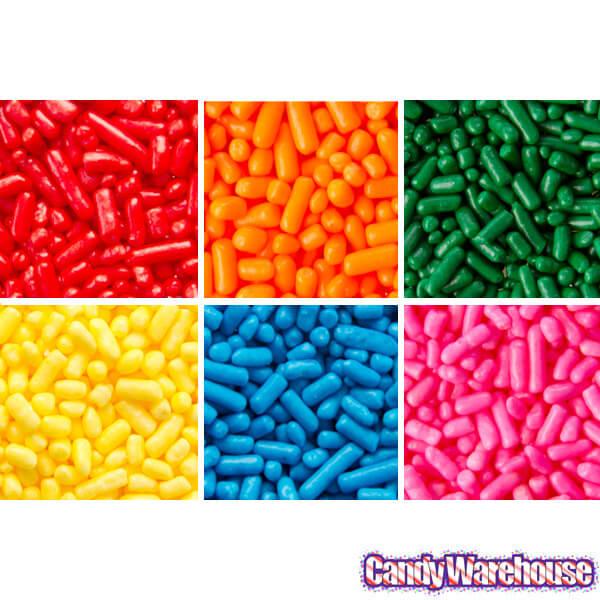 6 Mix Colored Jimmies: 3.18-Ounce Container - Candy Warehouse
