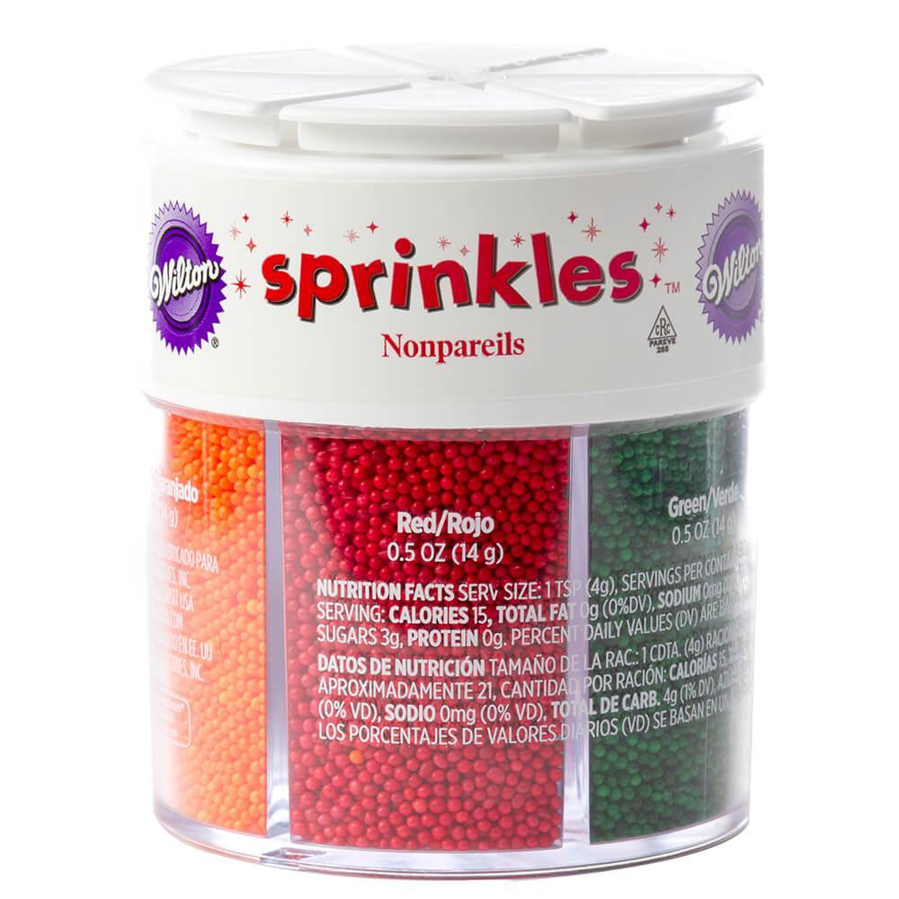 6 Mix Colored Sprinkle Nonpareils: 3-Ounce Container - Candy Warehouse