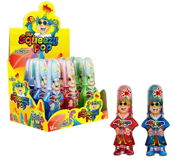 Squeezy Pop Lollipop & Gel Candy: 12-Piece Display