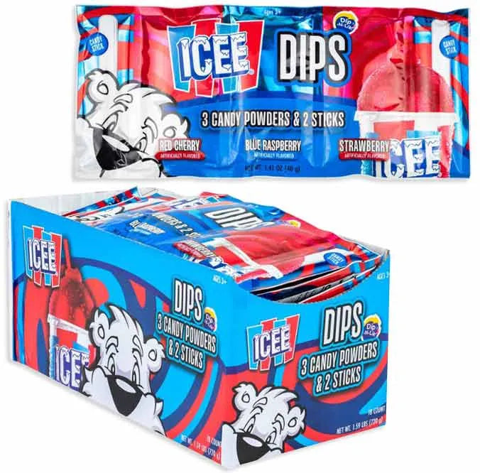 ICEE Dips 3 Flavor Strip: 18-Piece Display – Candy Warehouse