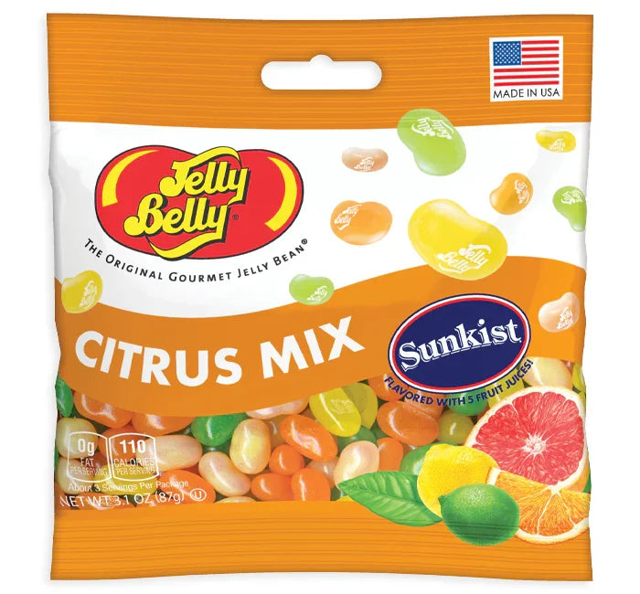 Jelly Belly Sunkist Citrus Mix Peg Bag: 12-Piece Case