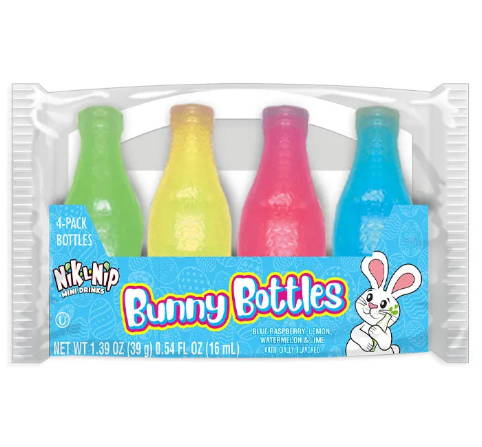 Nik-L-Nip Bunny Wax Bottles Candy 4-Packs: 18-Piece Box – Candy