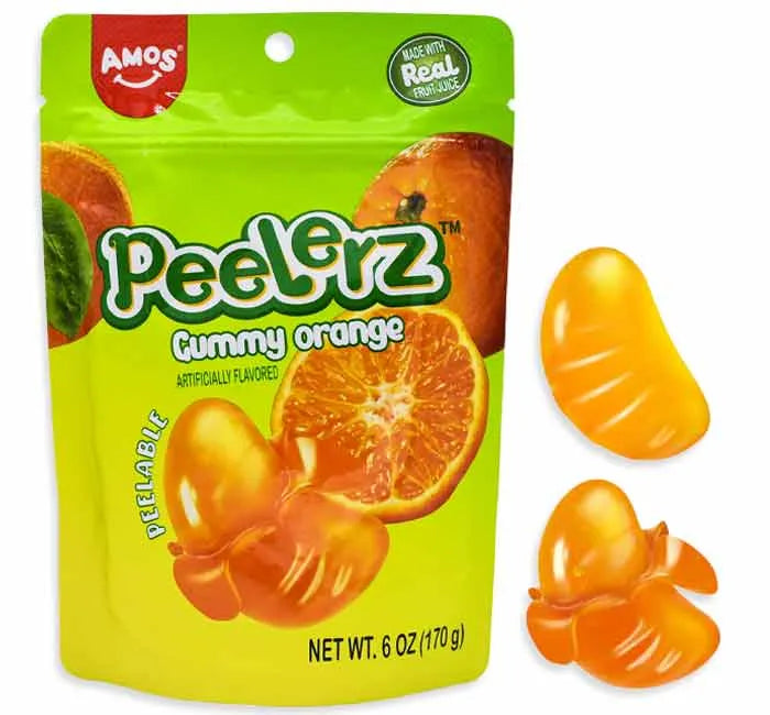 Amos Peelerz Peelable Gummy Orange: 12-Piece Case