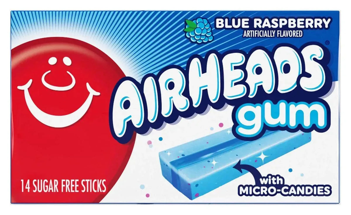 Gummy Sticks Raspberry Airheads Blue Raspberry Gum Sticks: 12-Piece Box – Candy Warehouse
