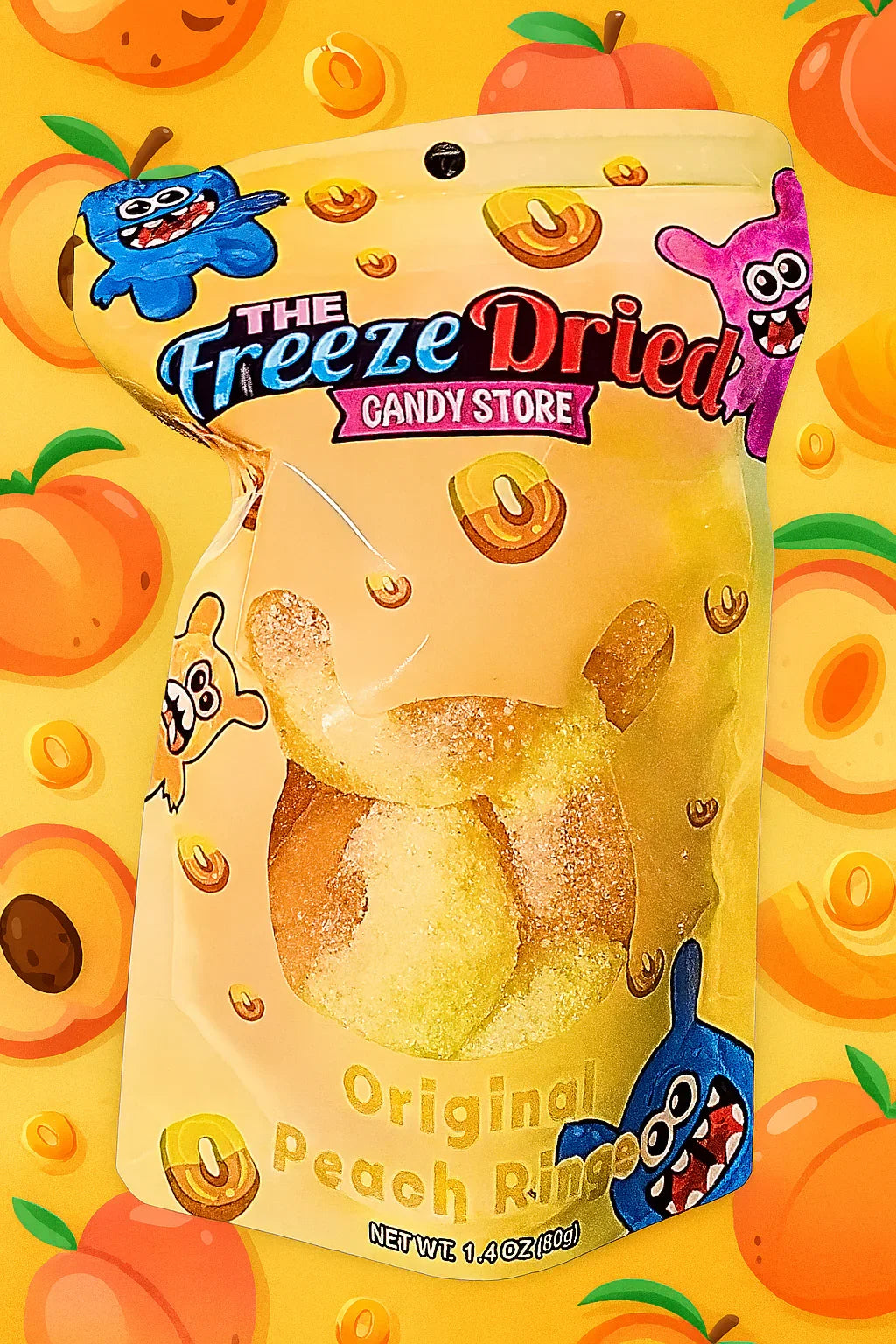 Freeze Dried Peach Rings Candy