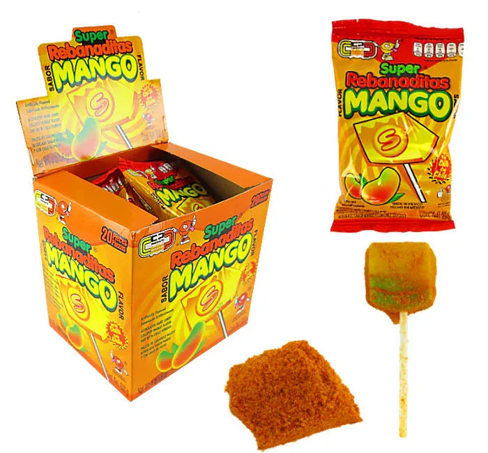 Super Rebanaditas Mango Chili Lollipops: 20-Piece Display