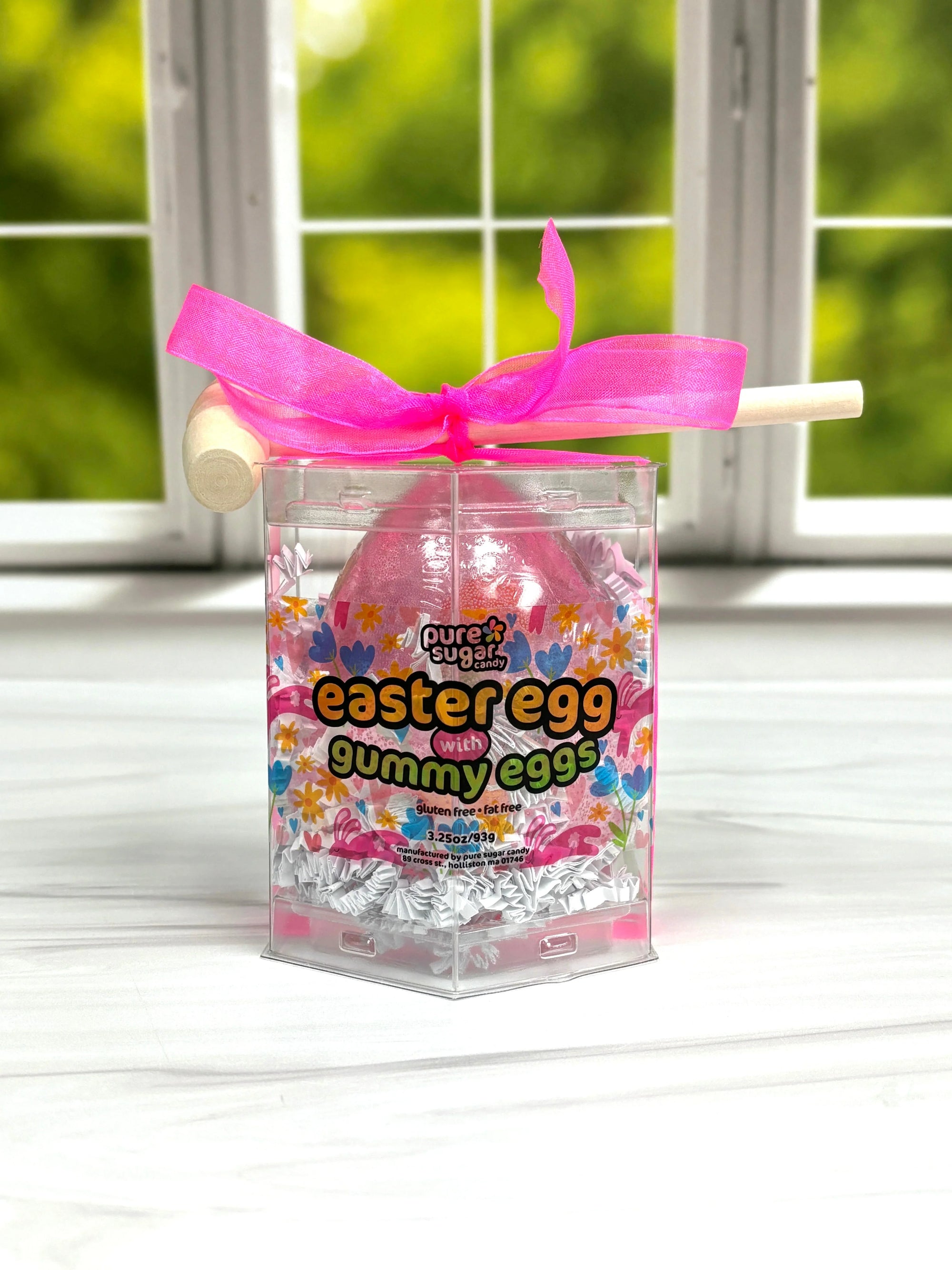 Pure Sugar Hollow Candy Easter Egg filled with Gummy Eggs - Candy Warehouse