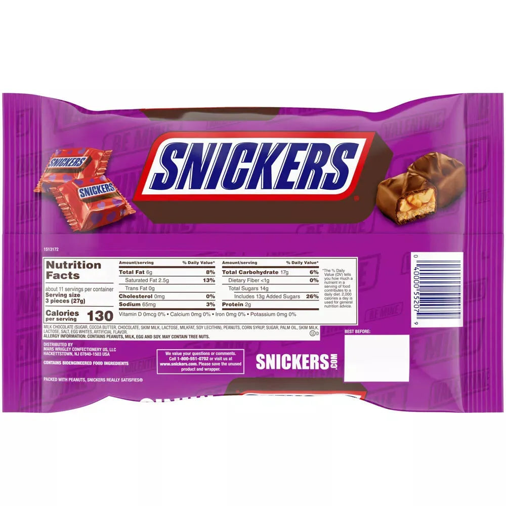 Snickers Chococlate Mini Valentine's Snickers Mini Chocolate Candy: 10.48-Ounce Bag – Candy ...