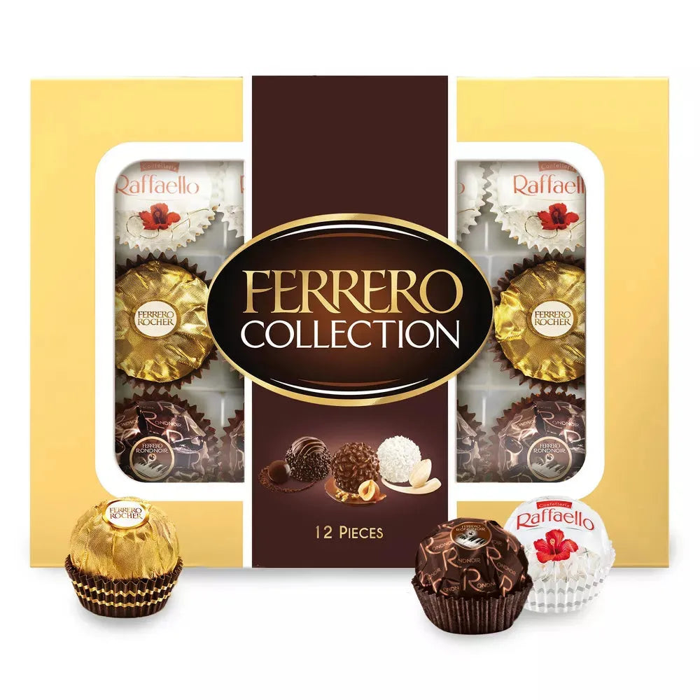 French Rochers Chocolates Ferrero Rocher Chocolates Collection Assorted: 12-Piece Box – Candy ...
