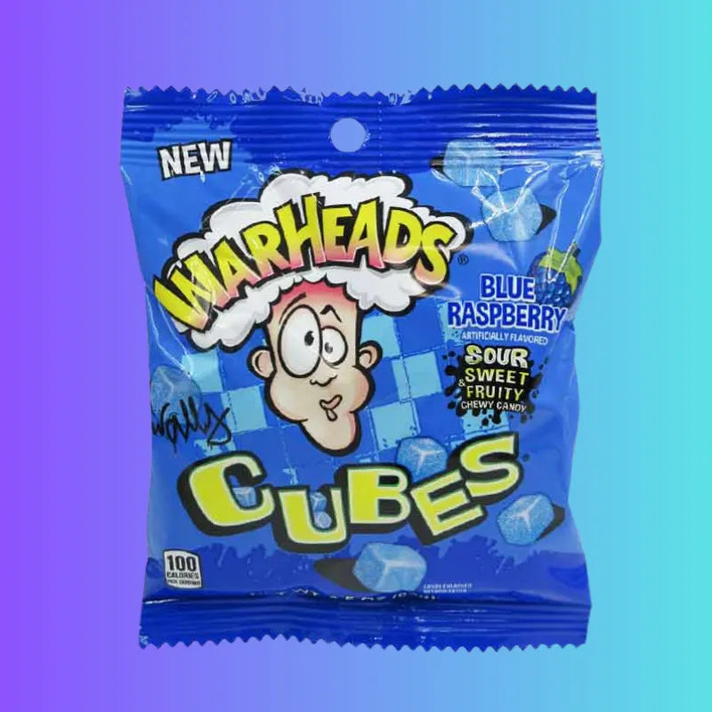 Warheads Blue Raspberry Cubes Peg Bags: 12-Piece Case – Candy Warehouse