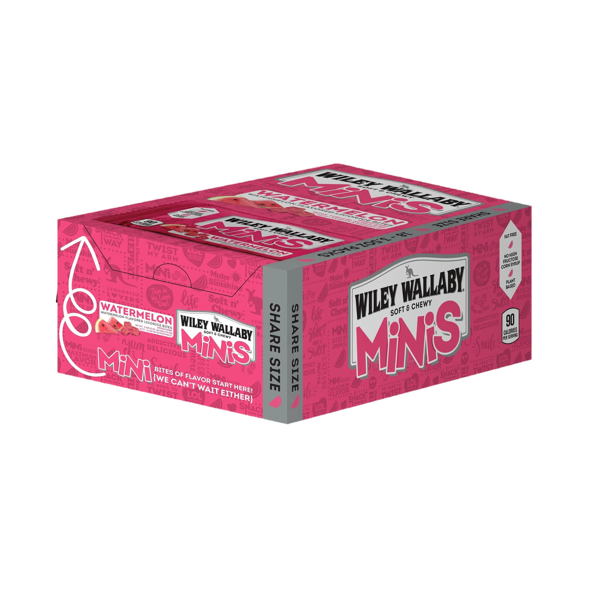 Wiley Box Wiley Wallaby Watermelon Mini Licorice Bites Packs: 18-Piece Box ...