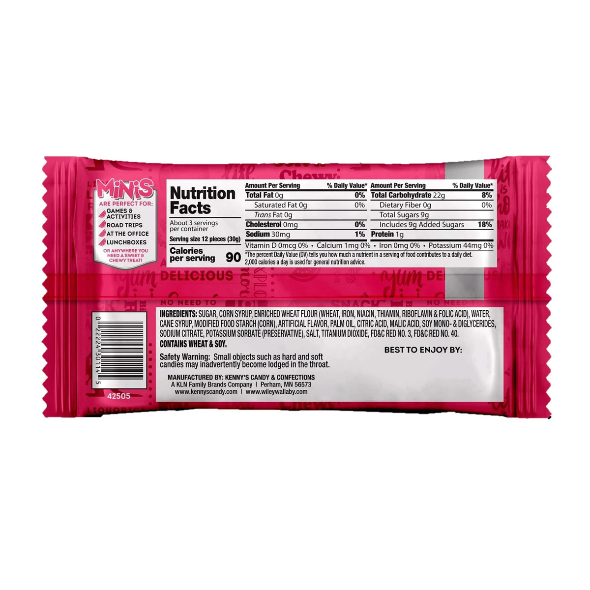 Wiley Box Wiley Wallaby Watermelon Mini Licorice Bites Packs: 18-Piece Box ...