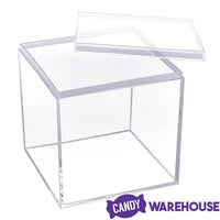 Acrylic Favor Boxes - 16-Ounce Cube with Lid: 12-Piece Set - Candy Warehouse