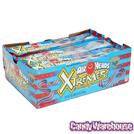 AirHeads Xtremes Sour Belts 2Ounce Packs Blue Raspberry 18Piece