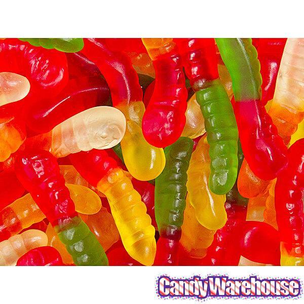 Albanese Assorted Fruit Gummy Worms - Mini: 5LB Bag - Candy Warehouse