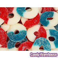 Albanese Freedom Rings Red, White & Blue Gummy Rings: 4.5LB Bag - Candy Warehouse