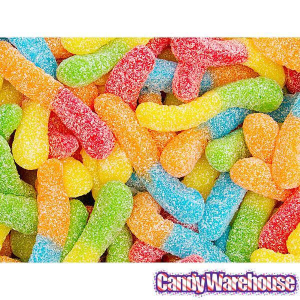Albanese Neon Sour Gummy Worms - Mini: 4.5LB Bag - Candy Warehouse