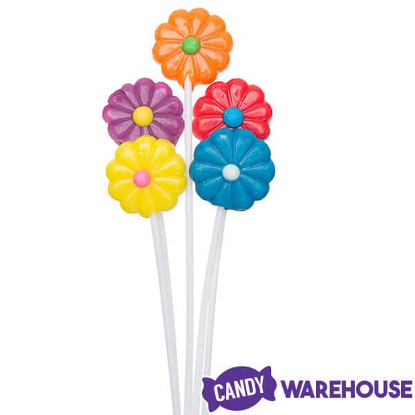 Albert's Daisy Pops Candy Flowers Lollipop Bouquets: 12-Piece Display - Candy Warehouse