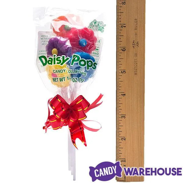 Albert's Daisy Pops Candy Flowers Lollipop Bouquets 12Piece Display Candy Warehouse