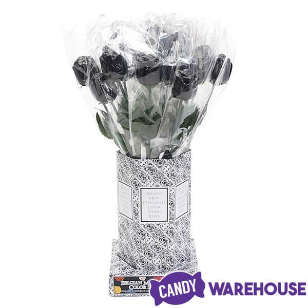 Albert's Foiled Milk Chocolate Roses - Black: 20-Piece Bouquet - Candy Warehouse