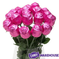 Albert's Foiled Milk Chocolate Roses - Hot Pink: 20-Piece Bouquet - Candy Warehouse