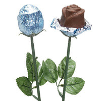 Albert's Foiled Milk Chocolate Roses - Light Blue: 20-Piece Bouquet - Candy Warehouse