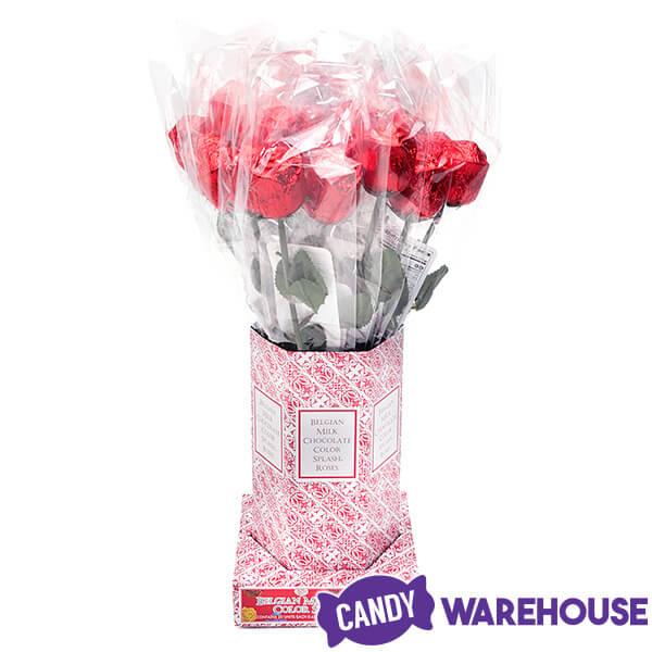 Albert's Foiled Milk Chocolate Roses - Red: 20-Piece Bouquet - Candy Warehouse