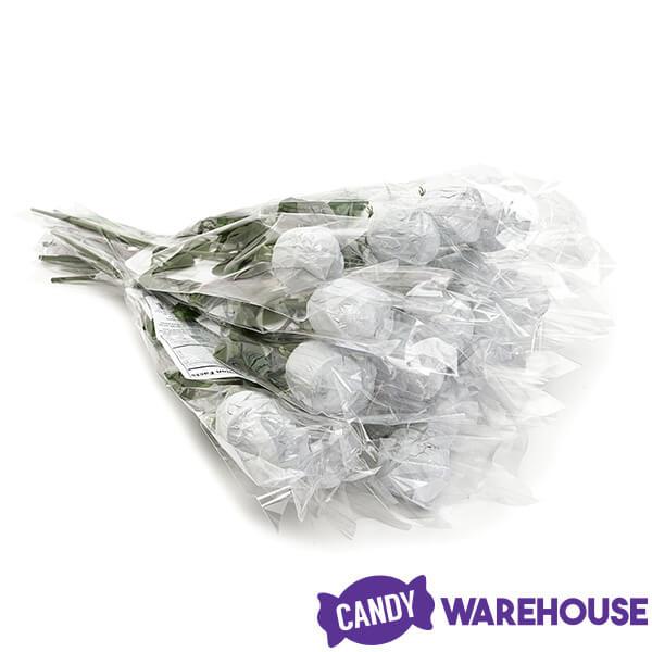 Albert's Foiled Milk Chocolate Roses - White: 20-Piece Bouquet - Candy Warehouse