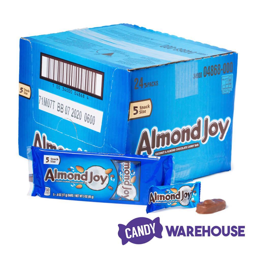 Almond Joy Snack Size 5-Pack - 24-Piece Box - Candy Warehouse