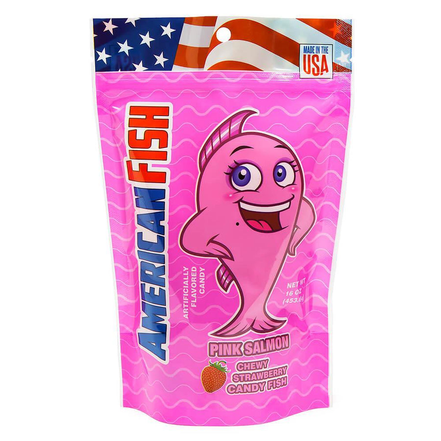 American Fish Chewy Candy - Pink: 16-Ounce Bag - Candy Warehouse