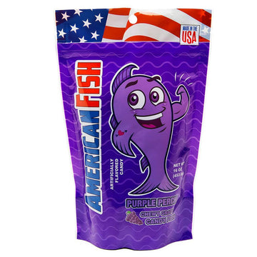 American Fish Chewy Candy - Purple: 16-Ounce Bag - Candy Warehouse