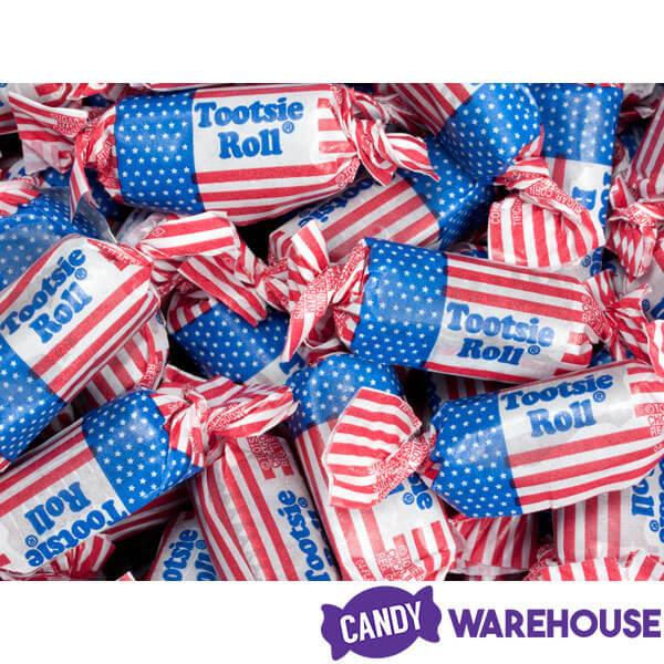 American Flag Tootsie Rolls: 30LB Case - Candy Warehouse