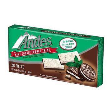 Andes Mints Cookie Crunch Thins Chocolates: 28-Piece Box - Candy Warehouse