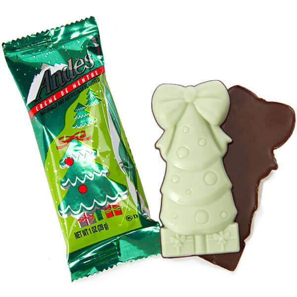 Andes Mints Creme de Menthe Christmas Trees Chocolate Candy: 24-Piece Display - Candy Warehouse