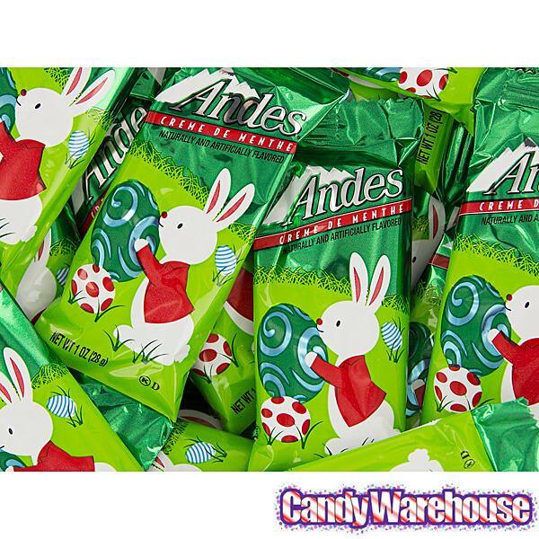 Andes Mints Creme de Menthe Easter Bunny Candy Packs: 24-Piece Display - Candy Warehouse