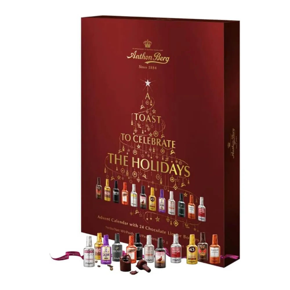 Anton Berg Dark Chocolate Liquor Bottles Advent Calendar: 24-Piece Assortment