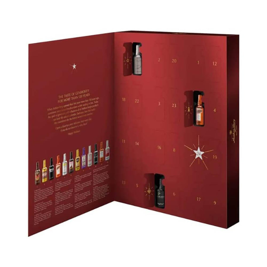 Anthon Berg Dark Chocolate Liquor Bottles Advent Calendar: 24-Piece Assortment - Candy Warehouse