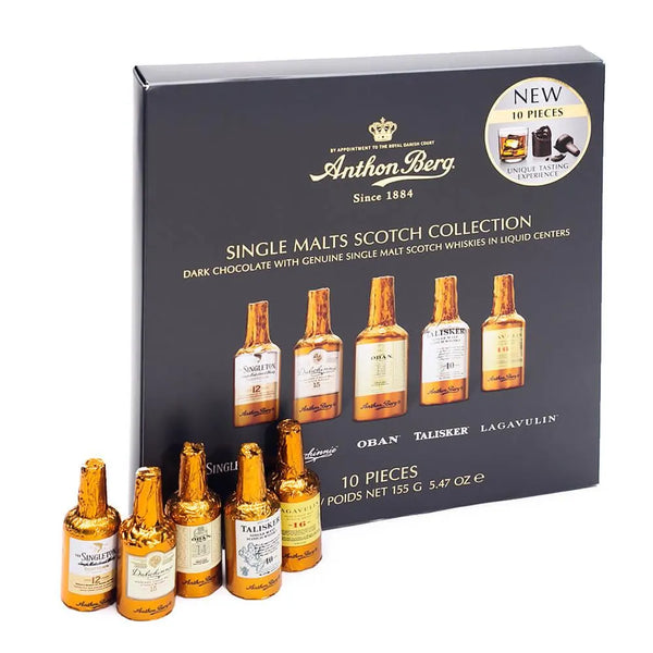 Anthon Berg Single Malt Scotch Chocolate Liquor Bottles: 10-Piece