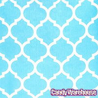 Aqua Blue Casablanca Pattern Candy Bags: 25-Piece Pack - Candy Warehouse