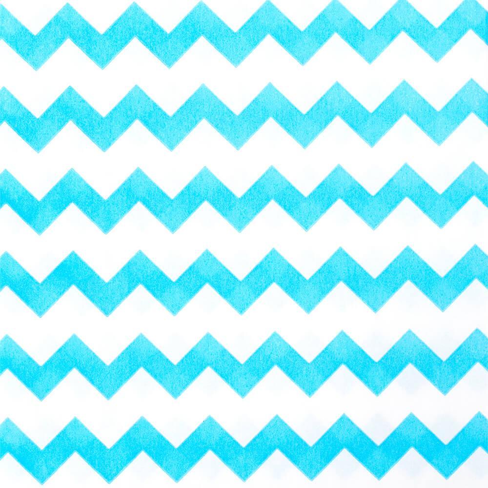 Aqua Blue Chevron Stripe Candy Bags: 25-Piece Pack - Candy Warehouse