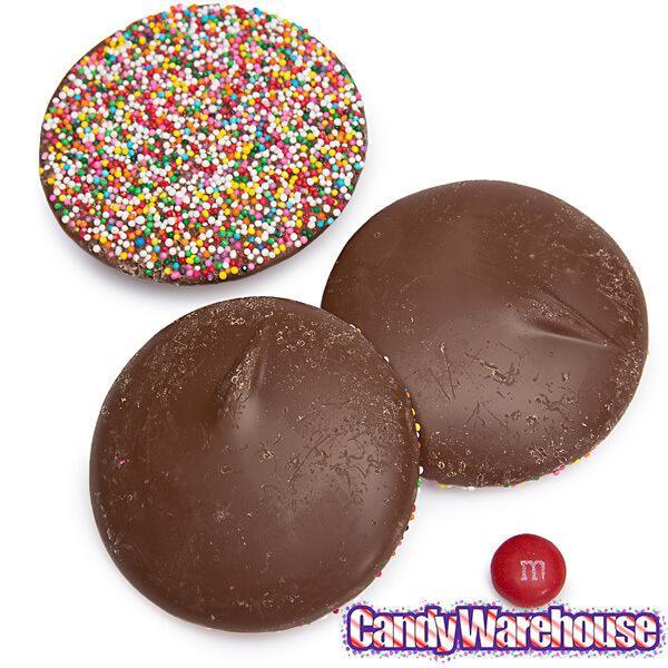 Asher's Giant Milk Chocolate Nonpareils Discs - Rainbow: 64-Piece Box - Candy Warehouse