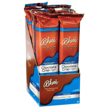Asher's Sugar Free Chocolate Candy Bars - Chocolate Crisp: 12-Piece Box - Candy Warehouse