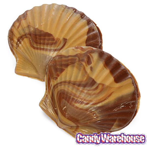 Asher's Swirled Milk Chocolate and Peanut Butter Sea Shells Candy: 64-Piece Box - Candy Warehouse