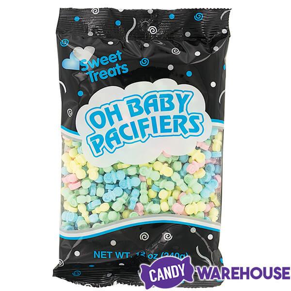 Assorted Colors Baby Pacifiers Candy: 12-Ounce Bag - Candy Warehouse