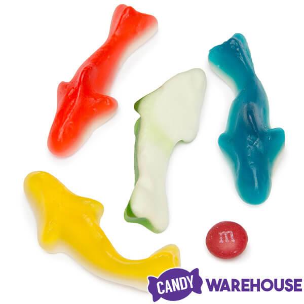 Assorted Colors Gummy Sharks: 5LB Bag - Candy Warehouse