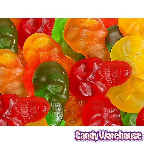Assorted Colors Gummy Skulls: 5LB Bag - Candy Warehouse