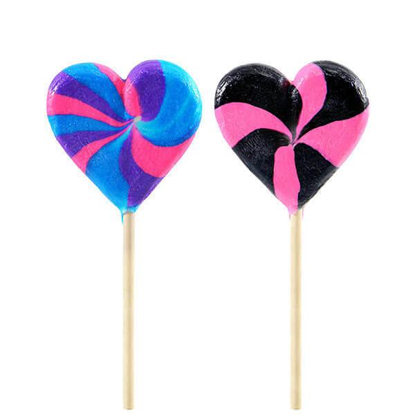 Assorted Crazy Hearts Lollipops: 12-Piece Box - Candy Warehouse