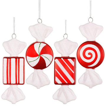 Assorted Peppermint Candy Ornaments - 6 Inch: 4-Piece Box - Candy Warehouse