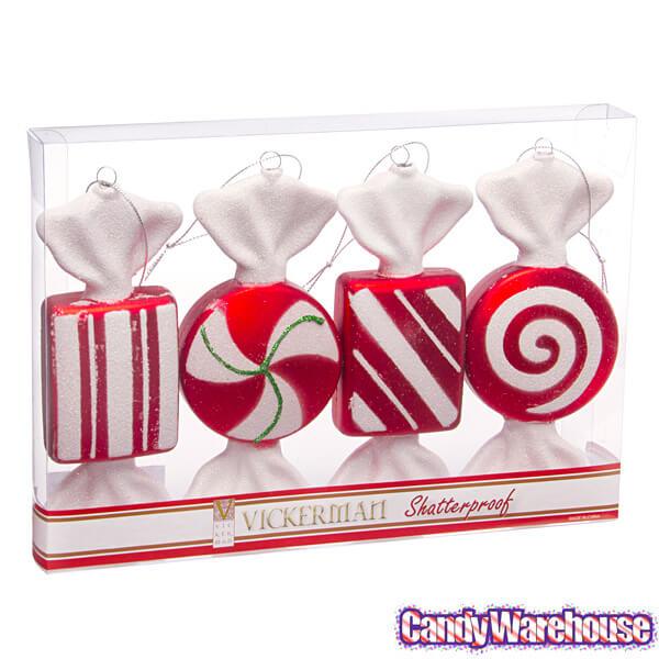 Assorted Peppermint Candy Ornaments - 6 Inch: 4-Piece Box - Candy Warehouse